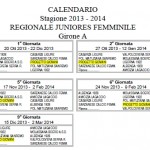 Calendario FEMMINILE REGIONALE JUNIORES stagione 20132014